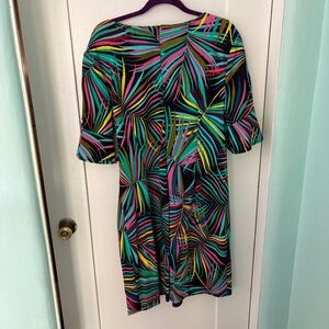 Women Vibrant Tropical Print Dress